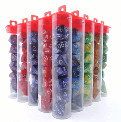 Dice - 7 Piece Set - Green White
